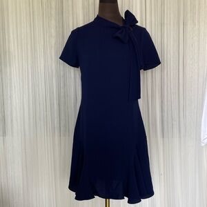 Shoshanna Bosher navy dress, bow, wedding, social occasions, feminine, Size 8